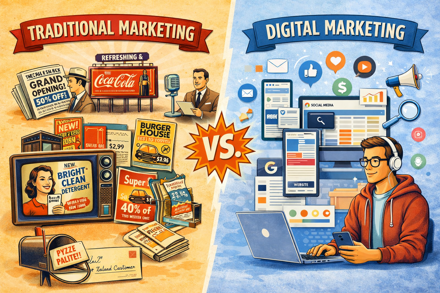 Comparison of traditional and digital marketing
